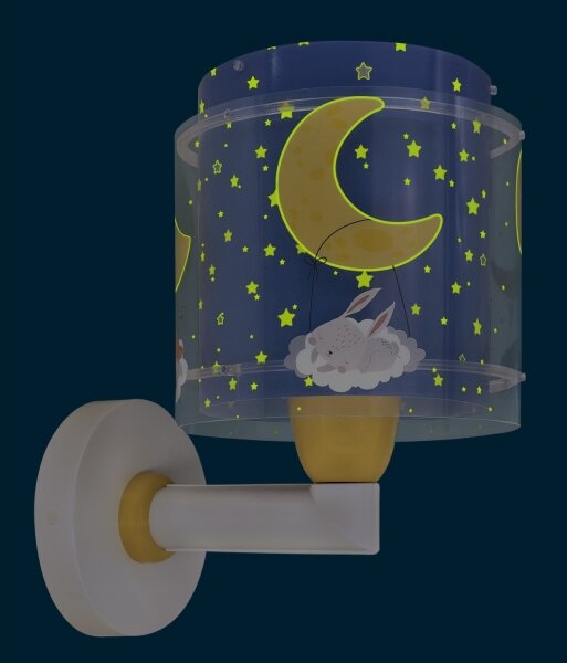 Dalber 76639 - Lampă de perete pentru copii MOON DREAMS, 1xE27/15W/230V, albastră