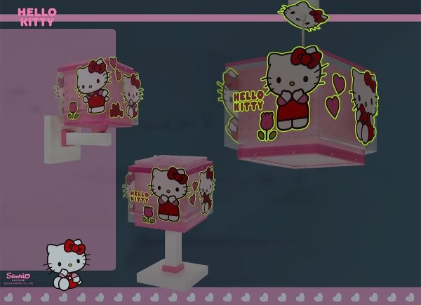 Dalber 73269 - Lampă de perete pentru copii HELLO KITTY 1xE27/15W/230V, roz