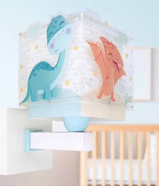 Lampă de perete pentru copii Dalber 63459 - BABY DINOS, 1x E27/15W/230V, multicoloră