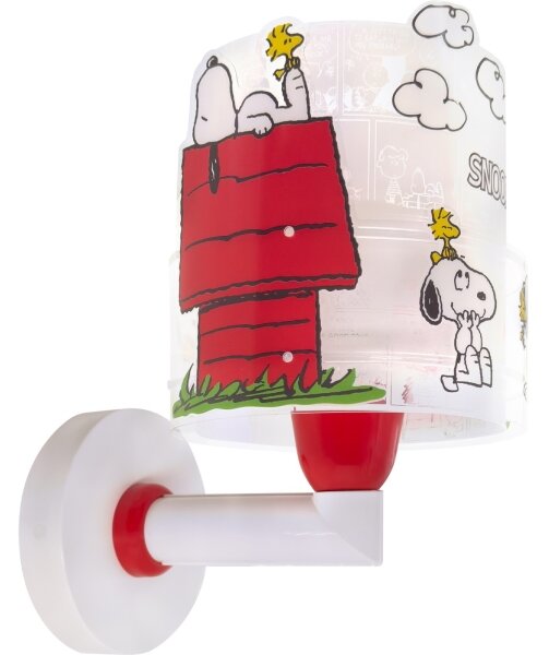 Dalber 76309 - Lampă de perete pentru copii SNOOPY 1xE27/15W/230V alb/roșu