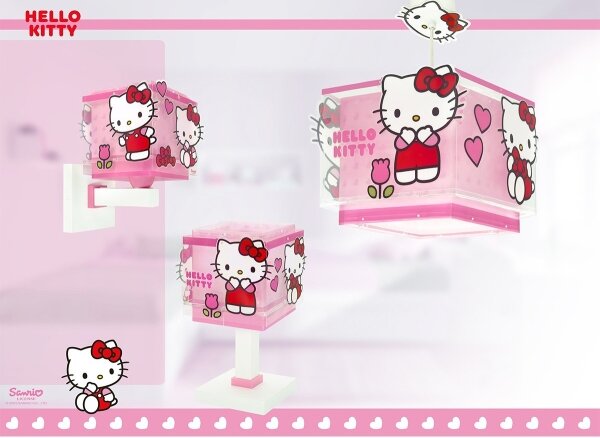 Dalber 73269 - Lampă de perete pentru copii HELLO KITTY 1xE27/15W/230V, roz