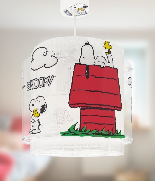 Dalber 76302 - Lustră pentru copii SNOOPY 1xE27/15W/230V alb/roșu