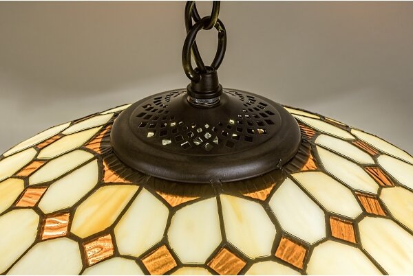 Brilagi - Candelabru Tiffany cu vitralii pe lanț DORAN 2xE27/60W/230V