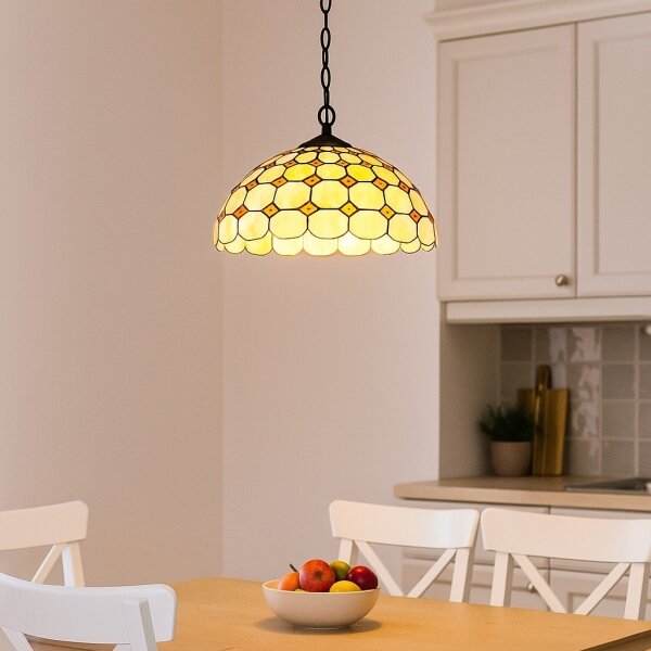Brilagi - Candelabru Tiffany cu vitralii pe lanț DORAN 2xE27/60W/230V