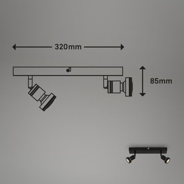 Briloner 2926-025 - Spot LED 2x GU10, 4,9W, 230V