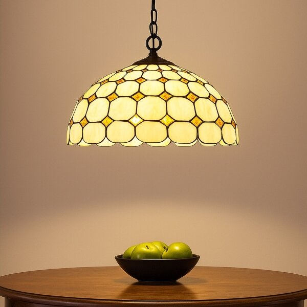 Brilagi - Candelabru Tiffany cu vitralii pe lanț DORAN 2xE27/60W/230V