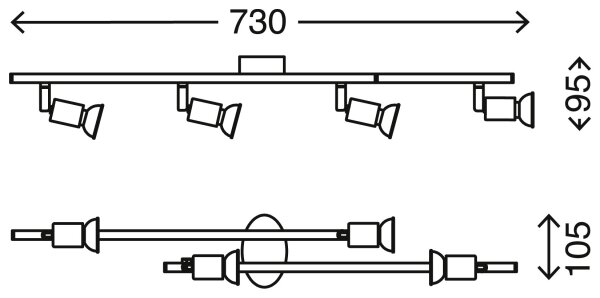 Spot LED SIMPLE 4xGU10/3W/230V Briloner 2767-042