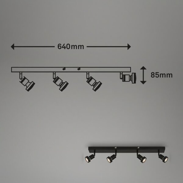 Spot LED Briloner 2926-045 - 4x GU10, 4,9 W, 230 V