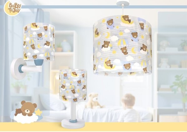 Dalber 41572T - Lustră pentru copii BABY TEDDY, 1xE27/15W/230V, albastră