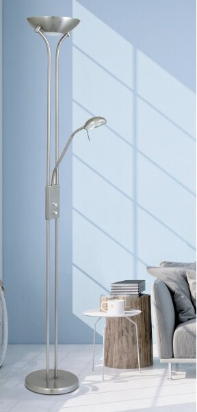 Brilagi - Lampă de podea cu dimmer SCARLETT 1xR7s/230W/230V+1xG9/40W crom mat
