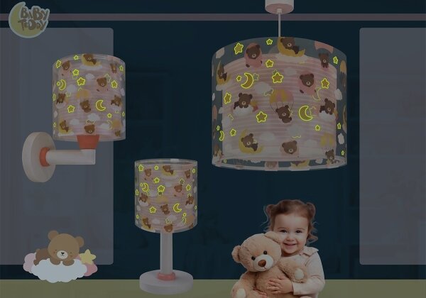 Dalber 41572S - Lustră pentru copii BABY TEDDY 1xE27/15W/230V roz