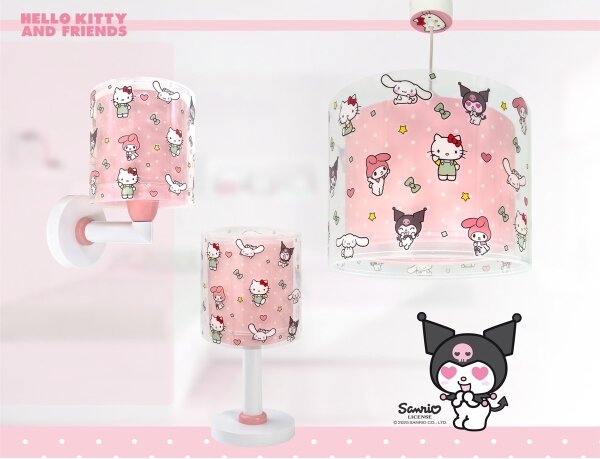 Dalber 41252 - Lustră pentru copii HELLO KITTY&FRIENDS 1xE27/15W/230V roz