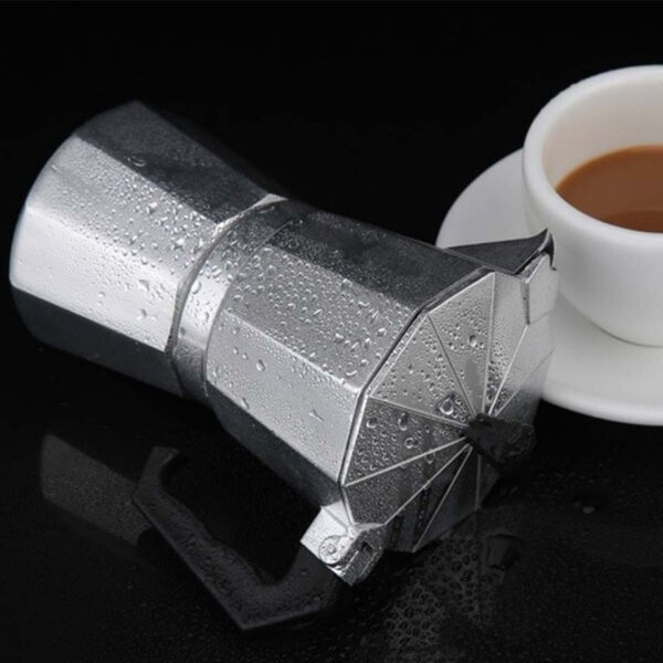 Espressor pentru aragaz din aluminiu, cafetiera moka pentru cafea, capacitate 6 cesti