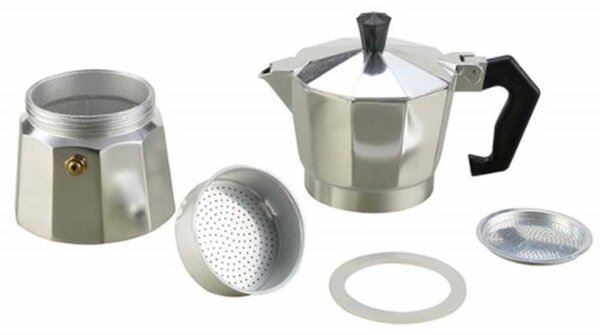 Espressor pentru aragaz din aluminiu, cafetiera moka pentru cafea, capacitate 6 cesti