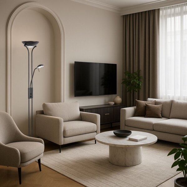 Brilagi - Lampă de podea dimabilă SCARLETT 1xR7s/230W/230V + 1xG9/40W, neagră