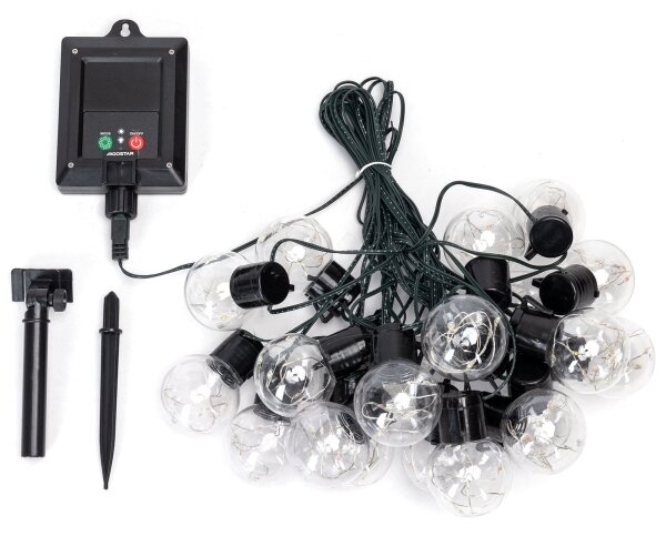 Aigostar - Ghirlandă solară LED, 20 LED, 8 funcții, 11,5 m, IP65, multicoloră