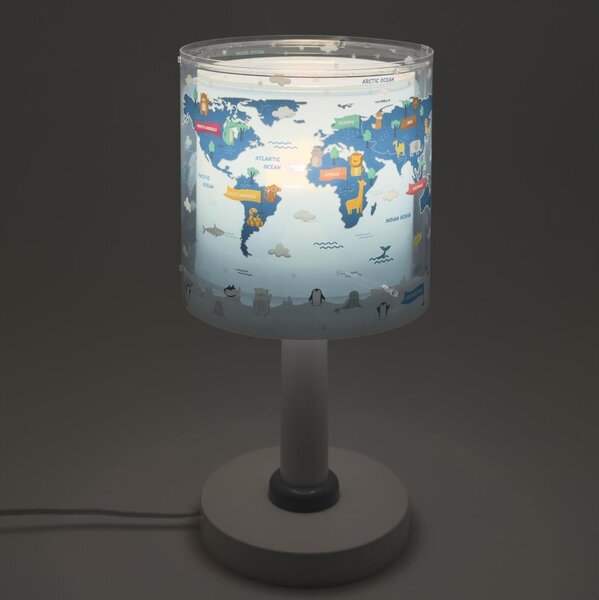 Dalber 40671 - Lampă de veghe LED pentru copii WORLD, 1xG4/4W/230V, albastră