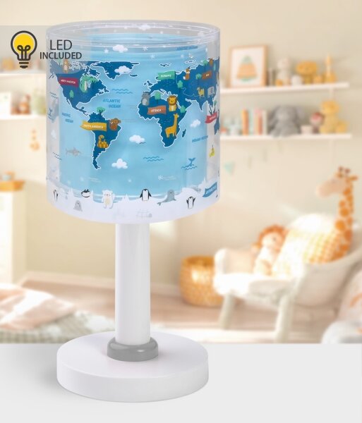 Dalber 40671 - Lampă de veghe LED pentru copii WORLD, 1xG4/4W/230V, albastră