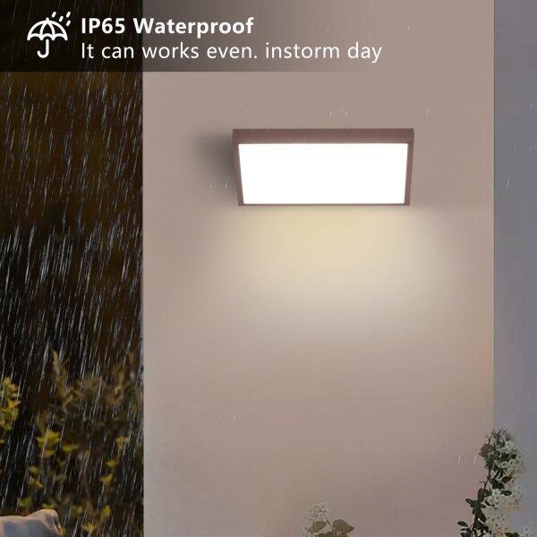 Brilagi - Aplică LED RGBW de exterior TRIANGLE 1xE27/9W/230V maro IP65
