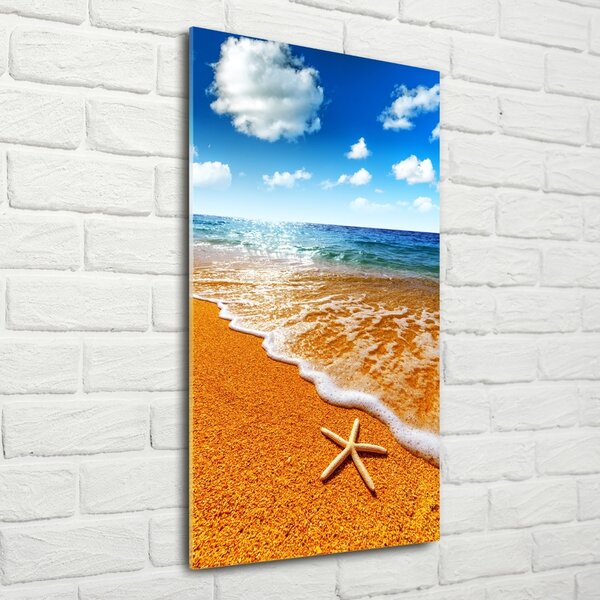 Tablou sticlă Starfish pe plajă
