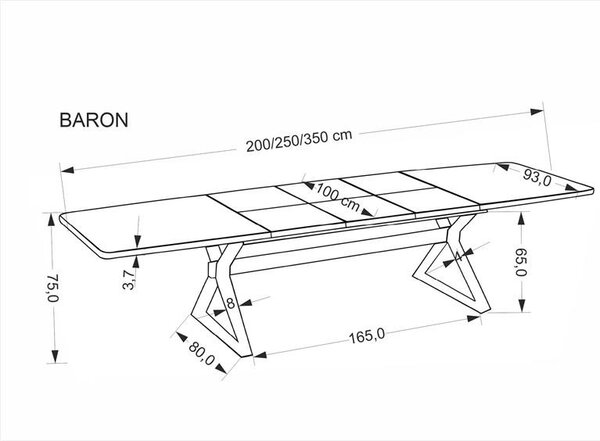 Masa de sufragerie (pentru 8 persoane) Buron (nuc + negru). 1155865