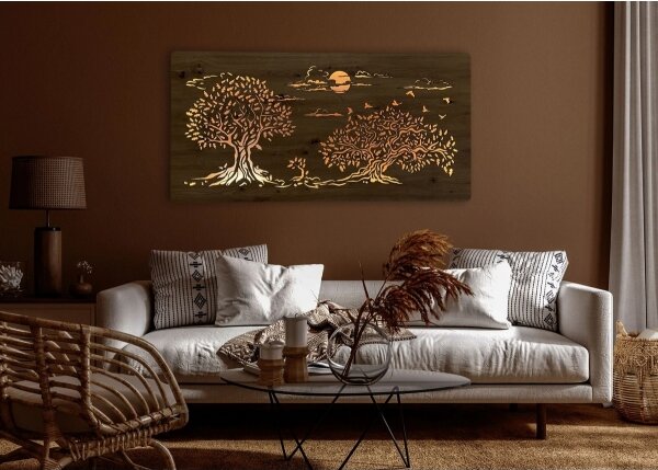 Li-Go 5307/DUB2 - Decorațiune de perete LED dimabilă, 24W/230V, 120x60 cm, stejar