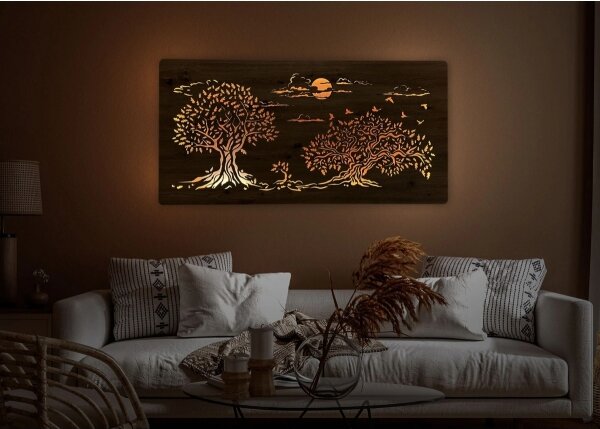 Li-Go 5307/DUB2 - Decorațiune de perete LED dimabilă, 24W/230V, 120x60 cm, stejar
