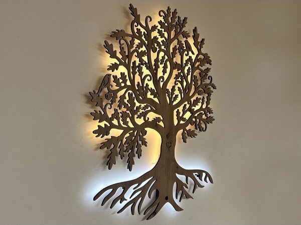 Li-Go 5729/DUB2 - Decorațiune LED de perete cu senzor, LED/10W/5V, 90x110 cm, stejar