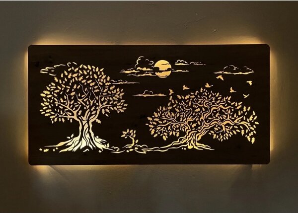 Li-Go 5307/DUB2 - Decorațiune de perete LED dimabilă, 24W/230V, 120x60 cm, stejar