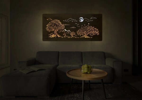 Li-Go 5478/DUB2 - Decorațiune de perete LED reglabilă, 24 W, 230 V, 130 x 60 cm, stejar
