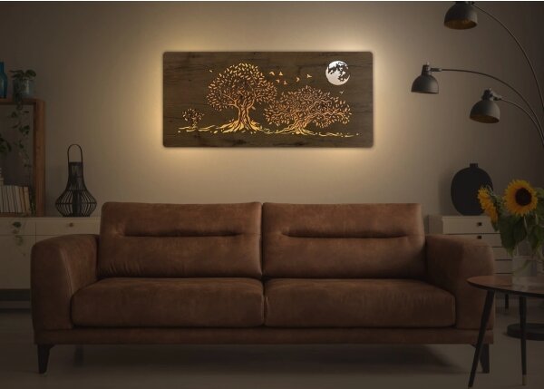 Li-Go 5042/DUB2 - Decorațiune LED de perete, 24 W, 230 V, 110 x 50 cm, stejar/trei stejari