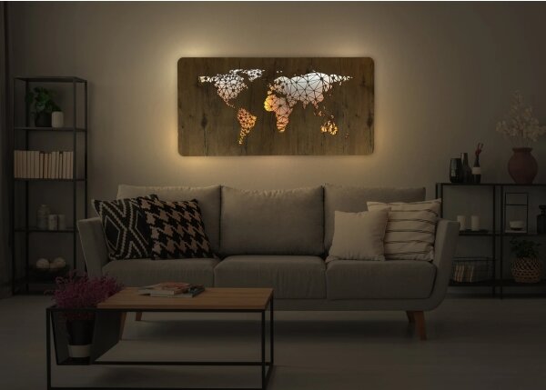 Aplică LED decorativă de perete Li-Go 4457/A/4 - LED/10W/5V 30000 mAh 120x60 cm stejar