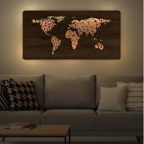 Aplică LED decorativă de perete Li-Go 4457/A/4 - LED/10W/5V 30000 mAh 120x60 cm stejar