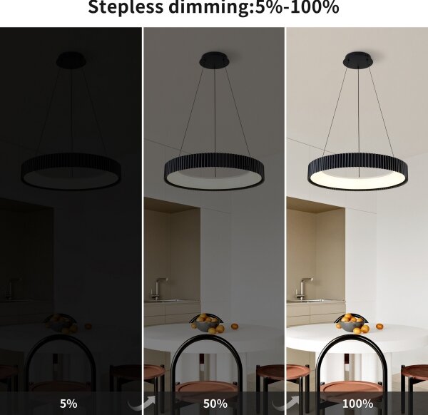 Brilagi FALCON MODERN - lustră LED reglabilă suspendată pe cablu, 54W, 230V, 60 cm, negru, telecomandă inclusă