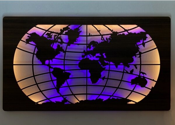 Li-Go 4709/DUB2 - Decorațiune LED de perete RGBW, LED/24W/230V, 125x74 cm, stejar + telecomandă