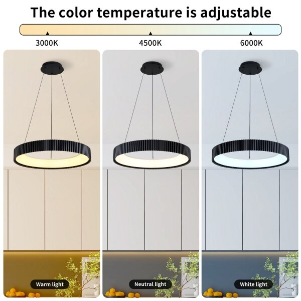 Brilagi FALCON MODERN - lustră LED reglabilă suspendată pe cablu, 54W, 230V, 60 cm, negru, telecomandă inclusă