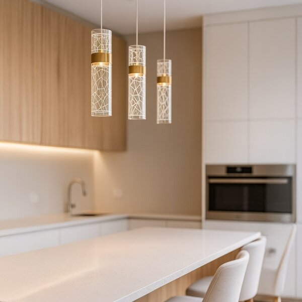 Lustră LED suspendată pe cablu LAGOS, 24W/230V, auriu