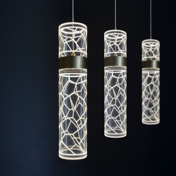 Lustră LED suspendată pe cablu LAGOS, 24W/230V, auriu
