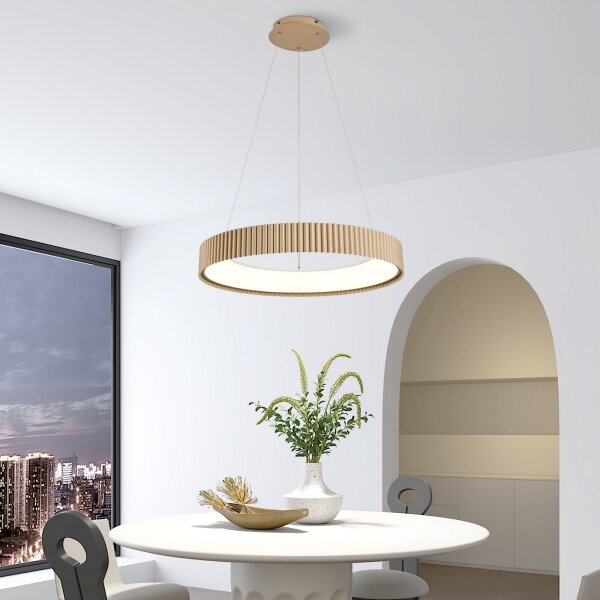 Brilagi - Lustru suspendat pe cablu FALCON MODERN, LED dimabil, 54W/230V, 60 cm, bej + telecomandă