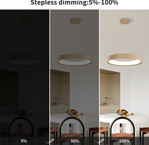 Brilagi - Lustru suspendat pe cablu FALCON MODERN, LED dimabil, 54W/230V, 60 cm, bej + telecomandă