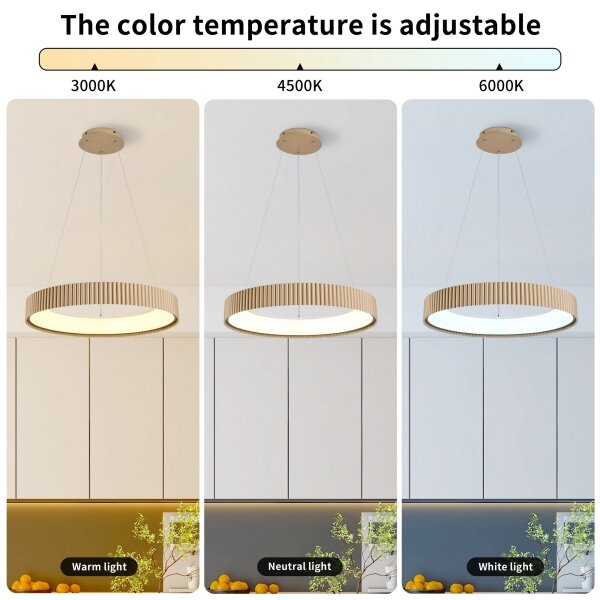 Brilagi - Lustru suspendat pe cablu FALCON MODERN, LED dimabil, 54W/230V, 60 cm, bej + telecomandă