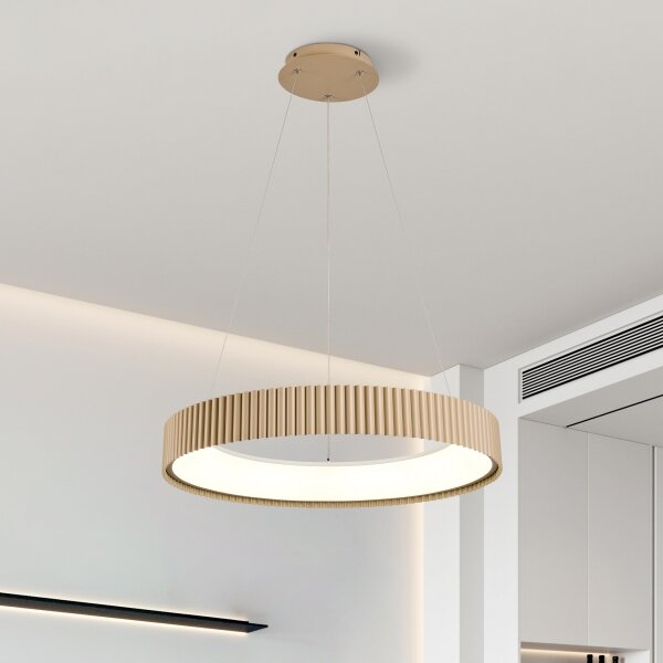Brilagi - Lustru suspendat pe cablu FALCON MODERN, LED dimabil, 54W/230V, 60 cm, bej + telecomandă