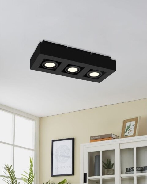 Eglo 31064 - Spot LED MENDOZA 3xLED/4,7W/230V 3000K negru