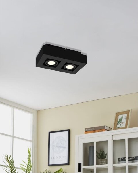 Eglo 31063 - Spot LED MENDOZA, 2 x LED, 4,7 W, 230 V, 3000 K, negru
