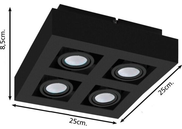 Eglo 31065 - Spot LED MENDOZA 4xLED/4,7W/230V 3000K negru