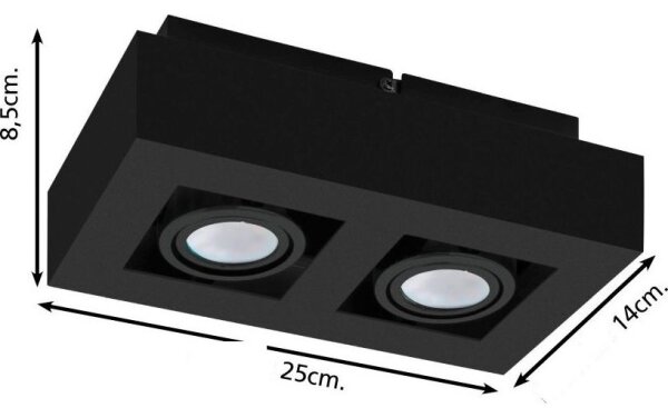 Eglo 31063 - Spot LED MENDOZA, 2 x LED, 4,7 W, 230 V, 3000 K, negru