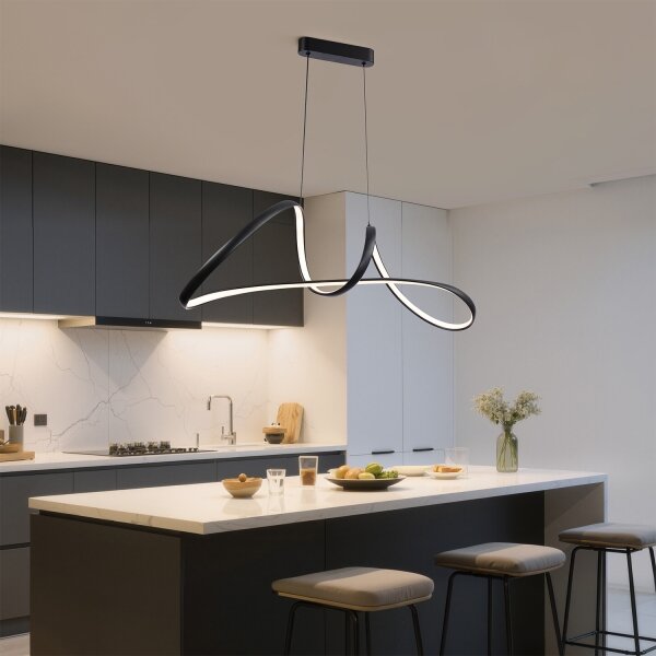 Brilagi-LED Lampă suspendată LED dimabilă pe cablu TWISTER LED/60W/230V 3000-6000K neagră+telecomandă