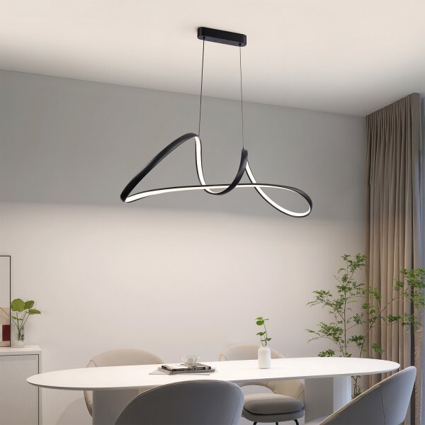 Brilagi-LED Lampă suspendată LED dimabilă pe cablu TWISTER LED/60W/230V 3000-6000K neagră+telecomandă