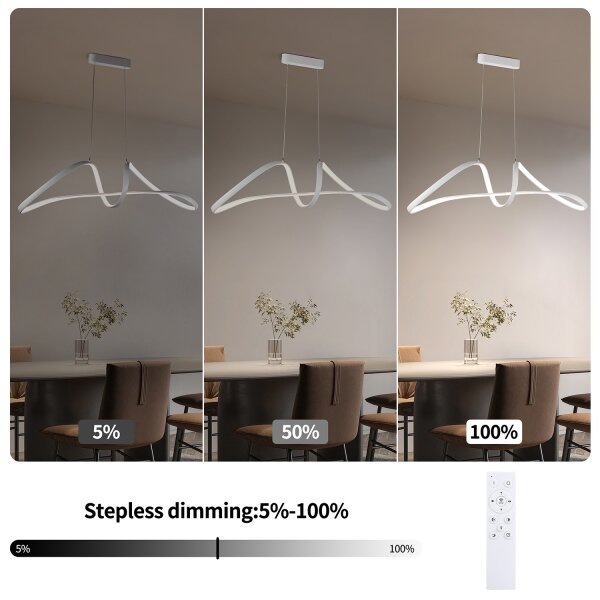 Brilagi-LED Lustră suspendată reglabilă pe cablu TWISTER LED/60W/230V 3000-6000K albă+telecomandă