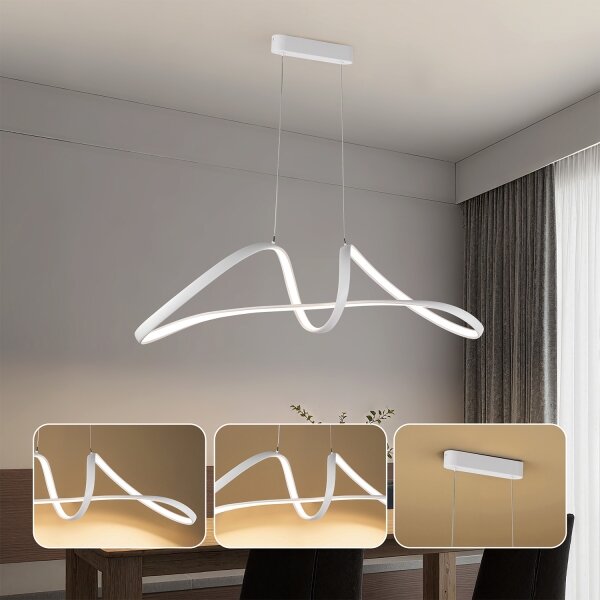 Brilagi-LED Lustră suspendată reglabilă pe cablu TWISTER LED/60W/230V 3000-6000K albă+telecomandă